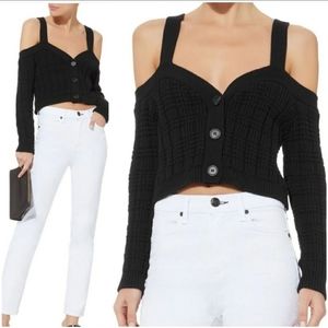 NWT Intermix Rhea Black Cropped Cardigan Sweater S